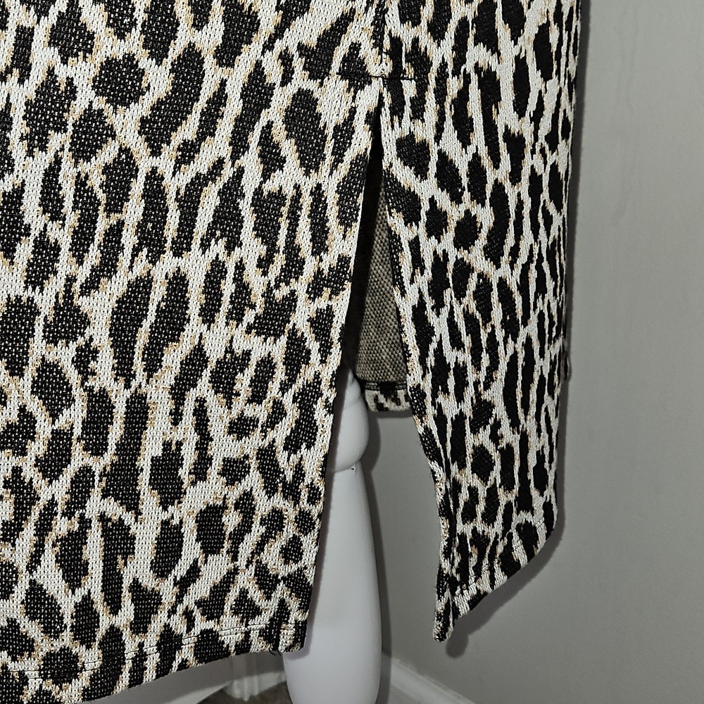 LOFT Petite Leopard Animal Print Long Sleeve Midi Sweater Dress MP Medium P - Picture 8 of 9